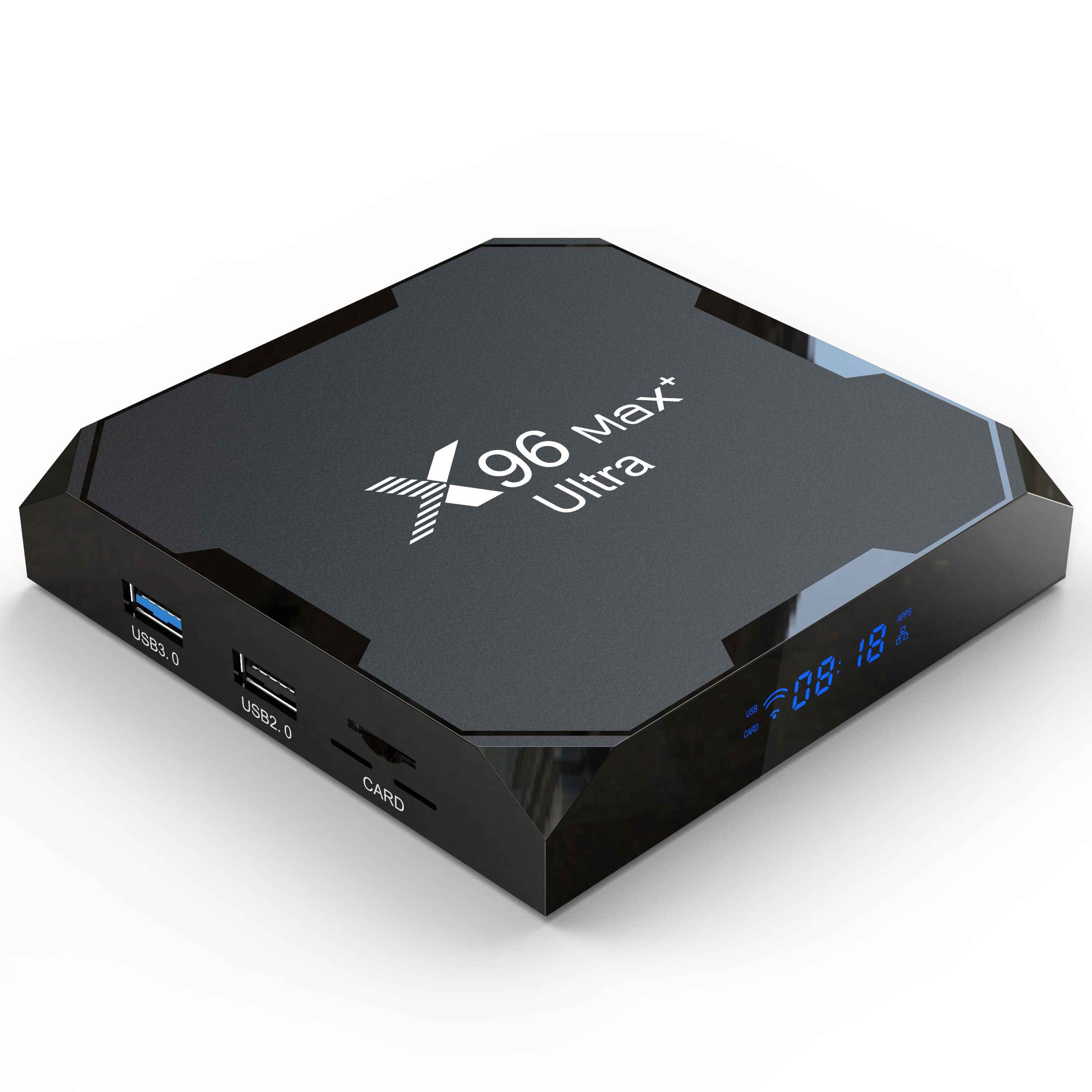 X96Max Ultra 2.4 5G Dual WiFi 8K TV Box Amlogic S905X4 Quad Core Android 11.0 4G 64G AV H.265 Media Player Set Top Box X96Max Ultra 2.4 5G Dual WiFi 8K TV Box Amlogic S905X4 Quad Core Android 11.0 4G 64G AV H.265 Media Player Set Top Box